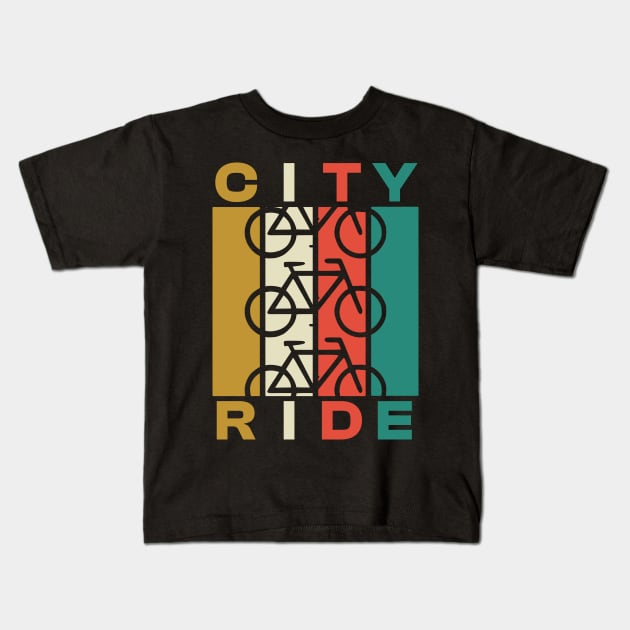 City Bicycle Ride Kids T-Shirt by silly bike